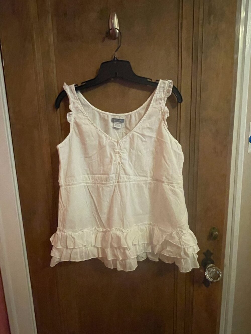 Beautiful White Delia's All Cotton Frilly Summer Baby Doll Style Top!! Women's L - Picture 13 of 16